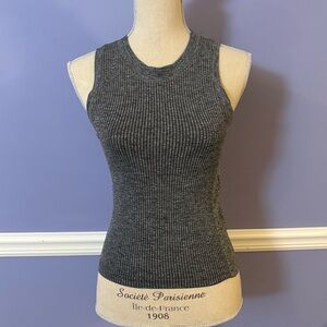 Athleta Heathered Grey Ribbed Tank Top